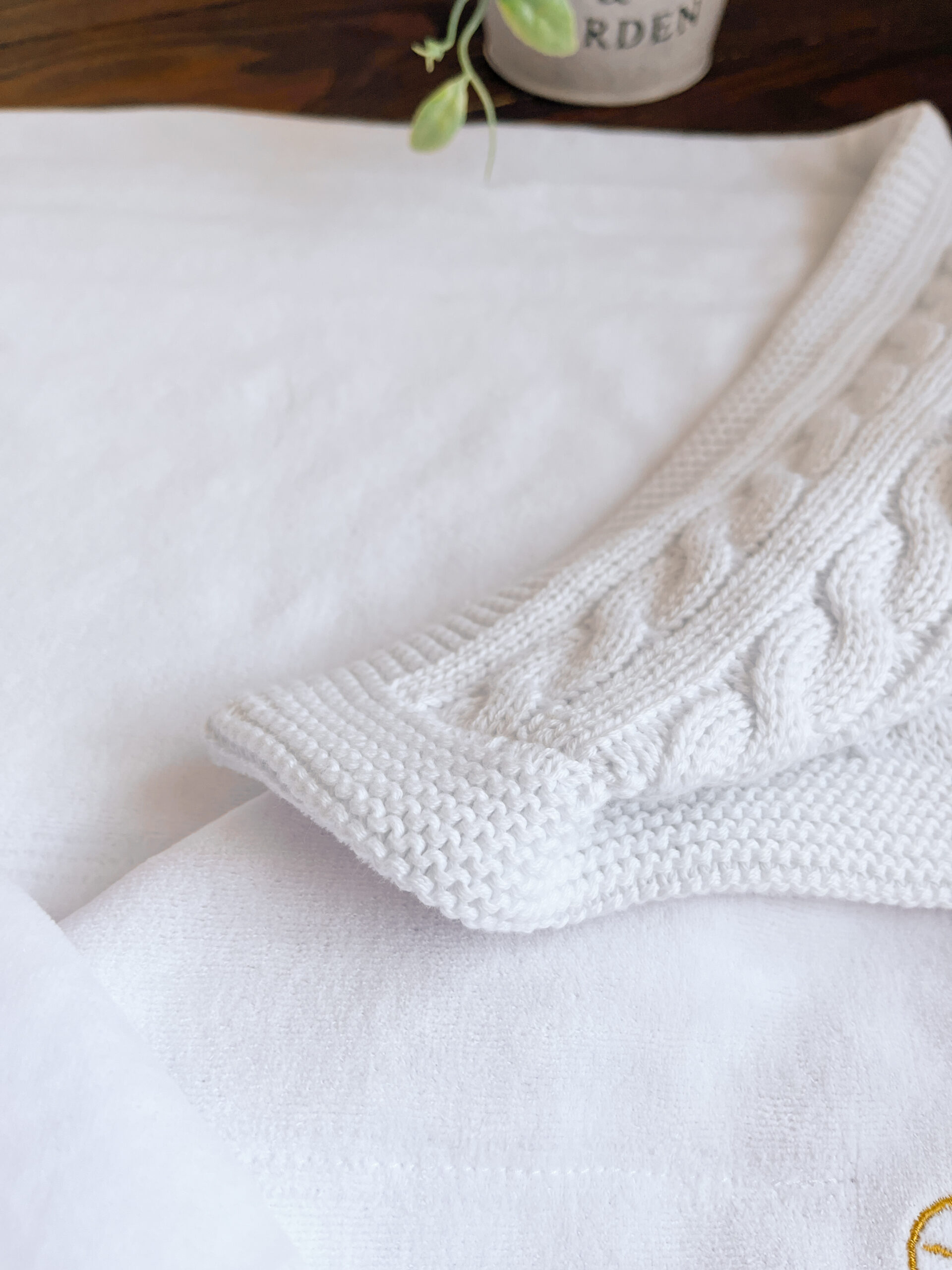 Набір для хрещення з в'язаним пледом - Зображення 3