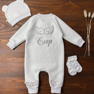 Ромпер іменний з крилами - білий