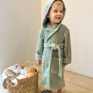 Халат дитячий махровий - сіра оливка